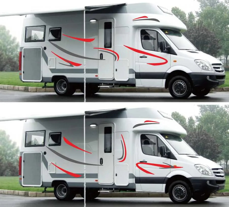 Car Side Stripes Stickers DIY Sports Styling Decoration Decal Automobiles Car Tuning Accessories For Car Caravan Trailer Camper