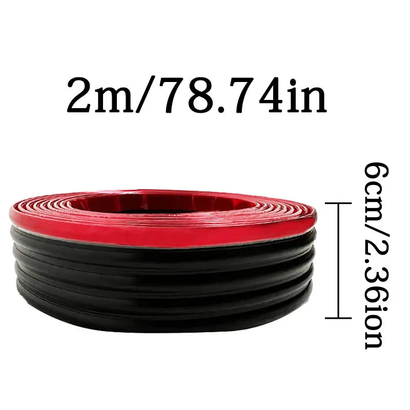 Car Side Skirt Anti-Collision Strip, Universal Red/Blue Edge, Body Modification, Lower Beam Skirt Protection Against Scratches