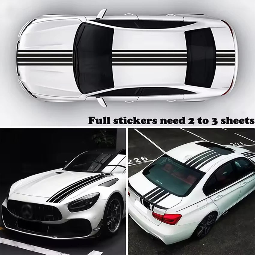 Stripe Car Decals Waterproof Stickers Durable for DIY Auto Hoods and Body Modified Car Accessories Decoration