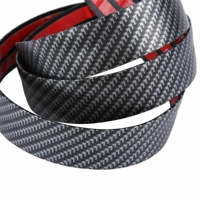 5x100cm Carbon Fiber PVC Car Door Bumper Strip Guard Anti Scratch Sticker Auto Wrap Film Self-Adhesive Car Decorative Strips