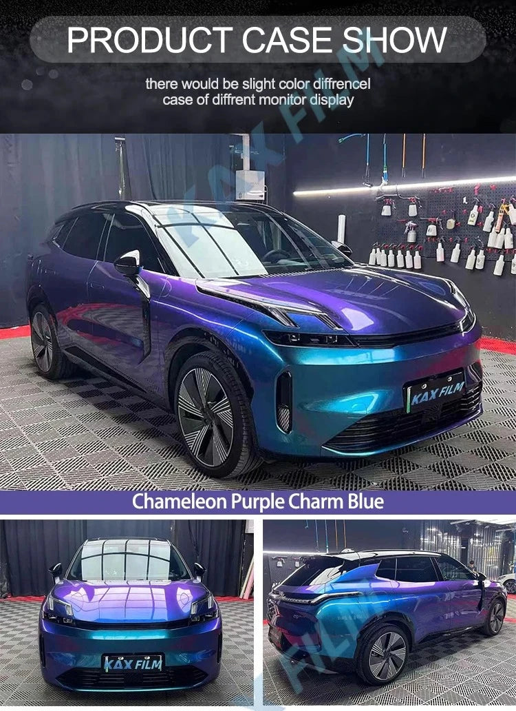 Sub-gray Color Changing Vinyl Wrap 1.52x17m, PET Self Adhesive Car Film, Satin Air Bubble Free Auto Wrap