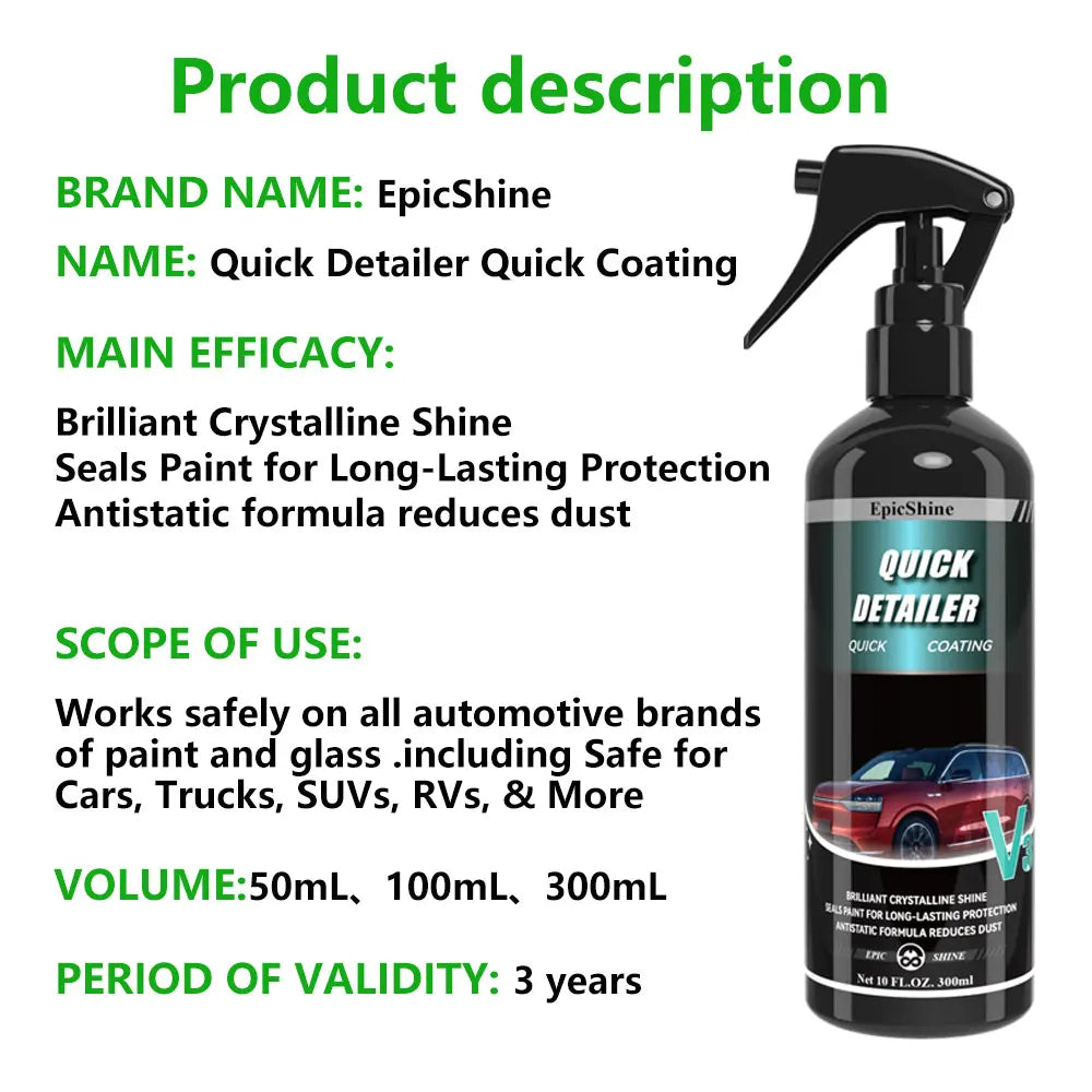 Car Ceramic Nano Quick Detaile Coating Spray Hydrophobic Body Polish Scratch Repair Remover Paint Protection Wax Car Accessories