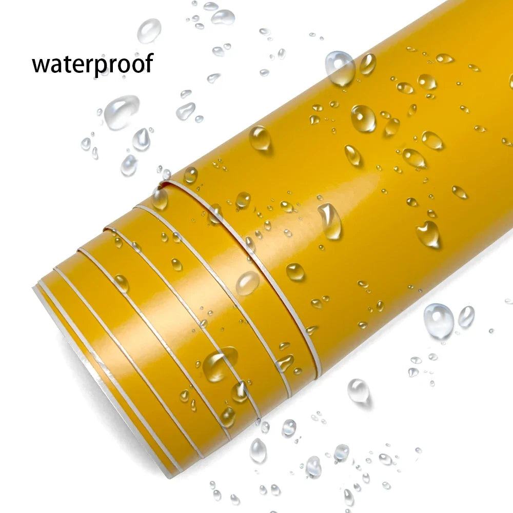 Car Vinyl Wrap Film DIY Car Stickers Yellow Matte Film Auto Body Decoration Scratch Resistant Waterproof Decal Auto Accessory