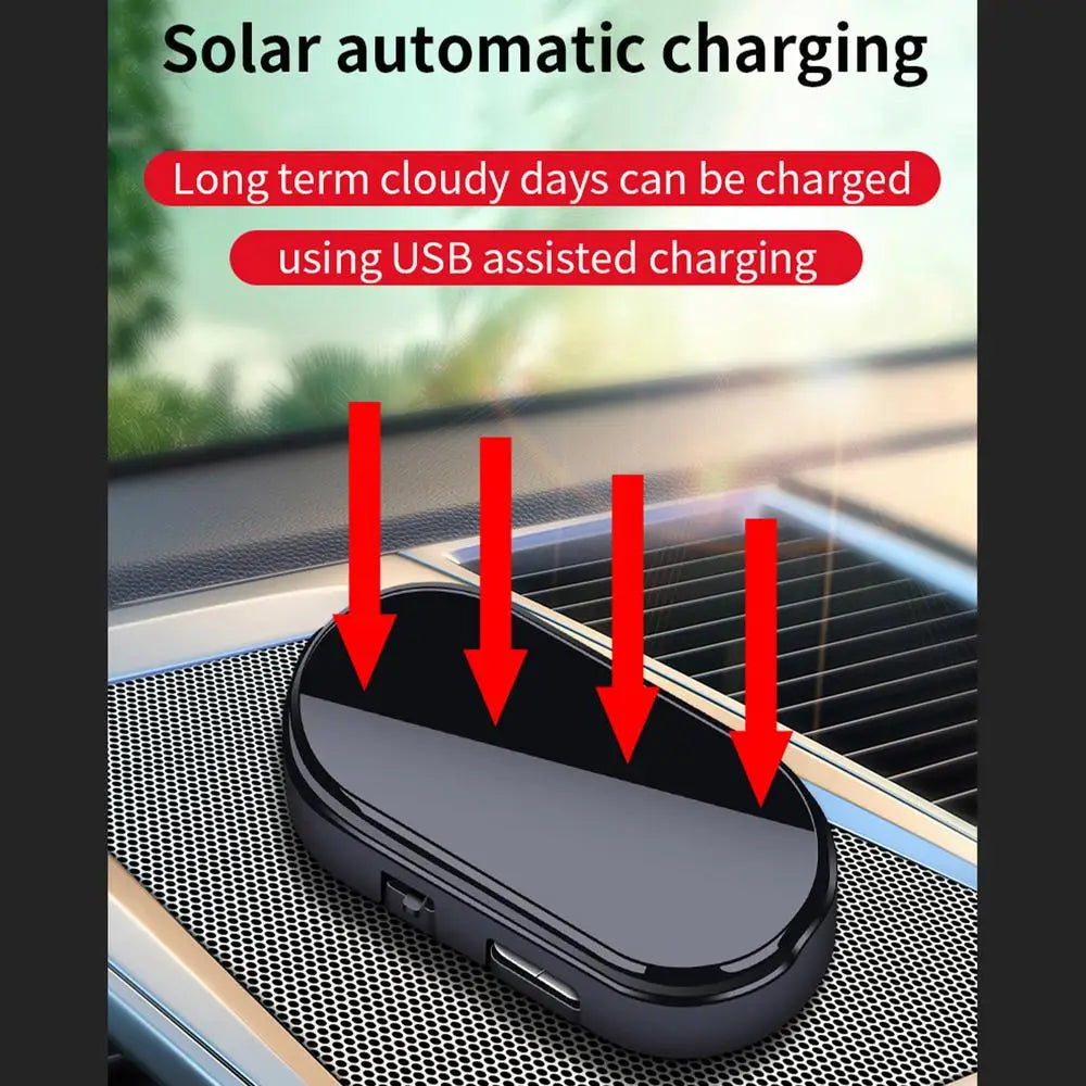 Car Fake Security Light Solar Powered simulation Alarm Anti Theft LED warning light Flashing Caution Lamp for Auto Interior Safe