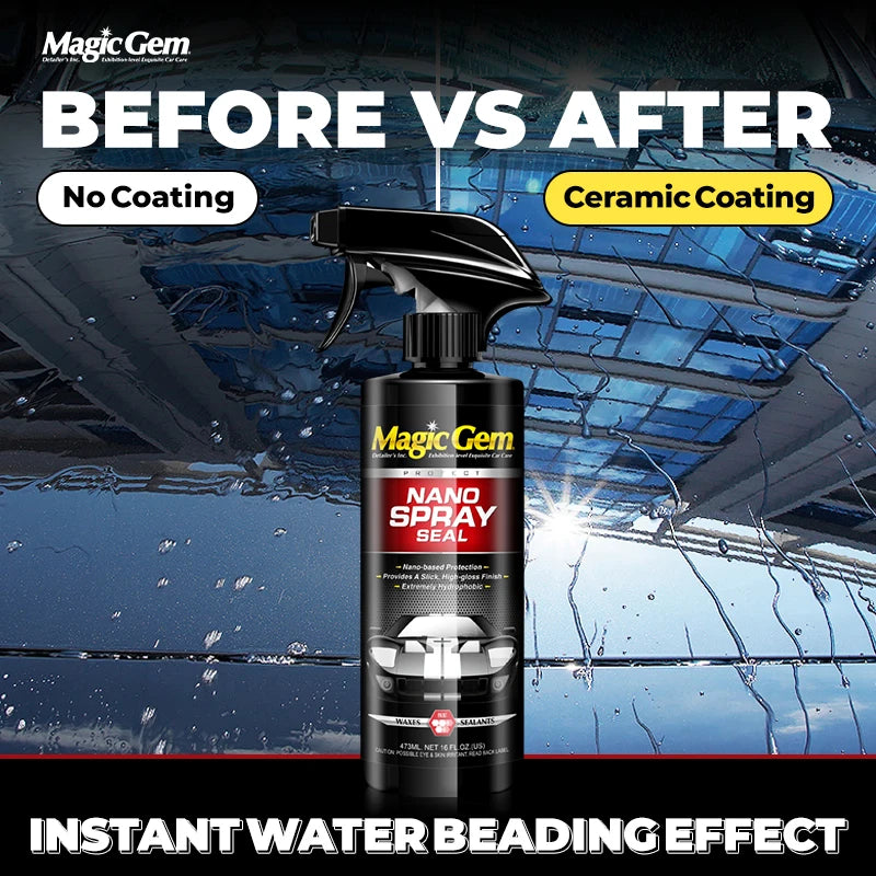 MAGIC GEM Ceramic Coating, 3 in 1 Car Wax Spray, Quick Gloss Auto Paint Protection