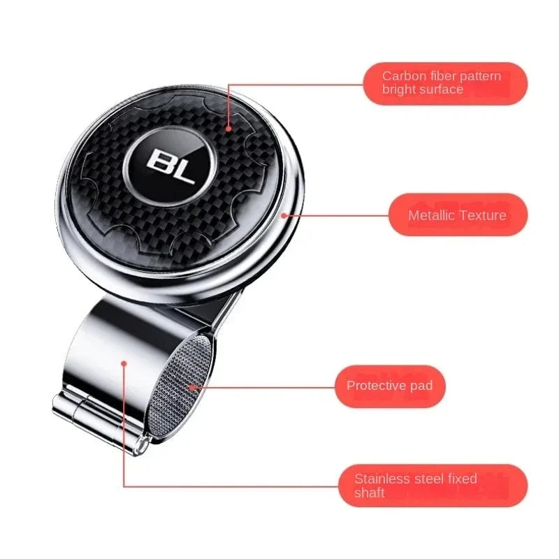 Car Steering Wheel Booster Ball – Universal Power Handle Spinner Knob with Steel Bearing