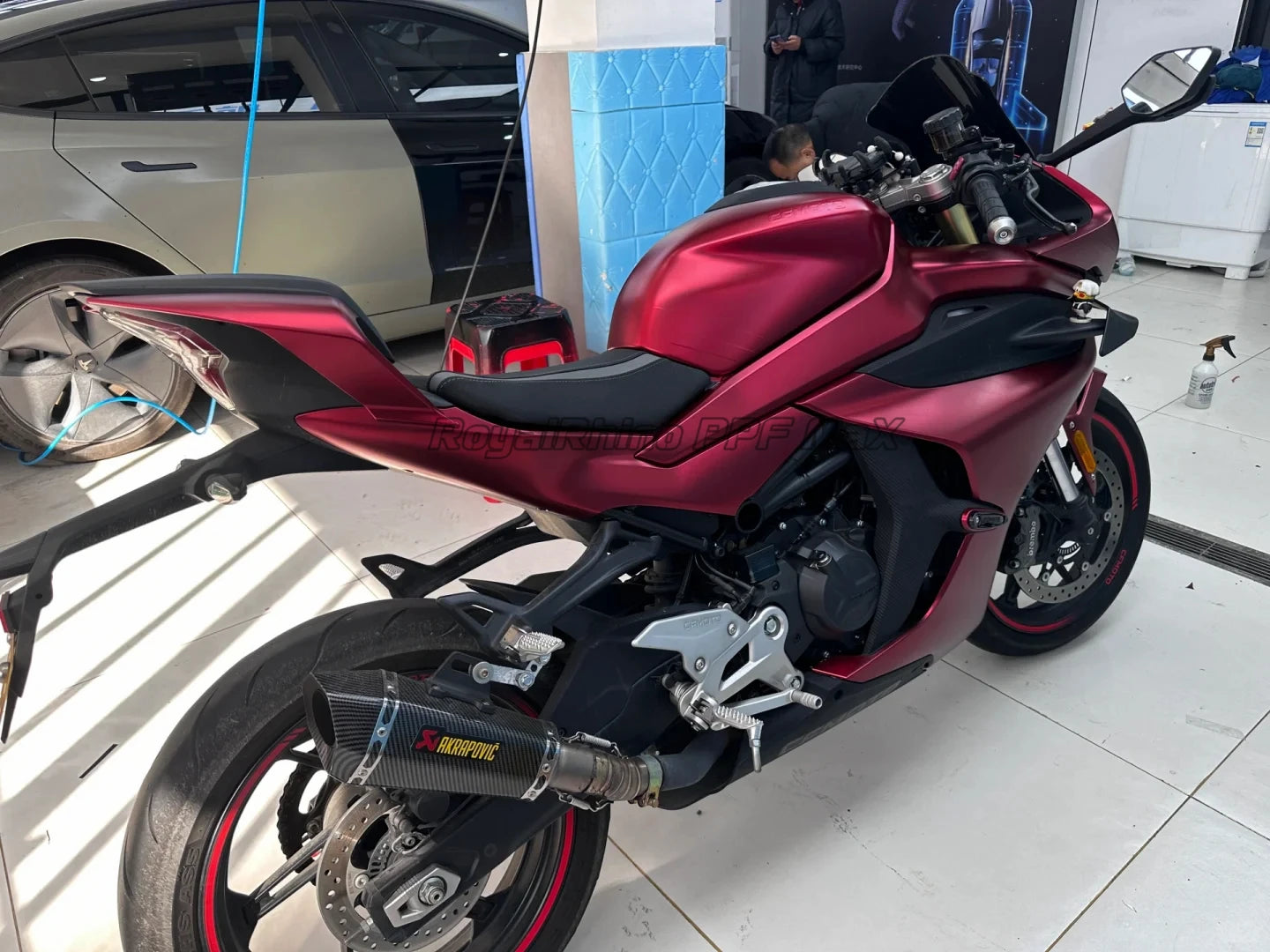 Highest Quality PET Romance Red Vinyl Wrap Self Adhesive Sticker Decal Vehicle Car Romanee Red Wraping Roll For Motorcycle