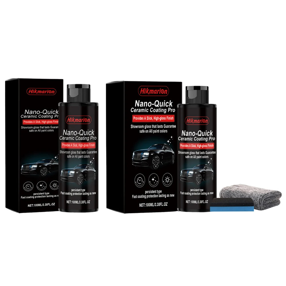 9H Nano Ceramic Coating Pro Kit SiO2 Paint Sealant Superhydrophobic High Gloss Mirror Finish Anti-Scratch UV Protect Car Detail