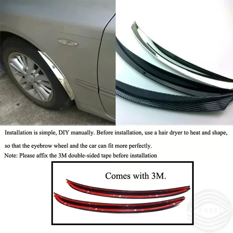 1 Pair for Car Wheel Eyebrow Bumper Anti-collision Strip Fender Arch Decoration with Decoration Sticker Protection Sticke