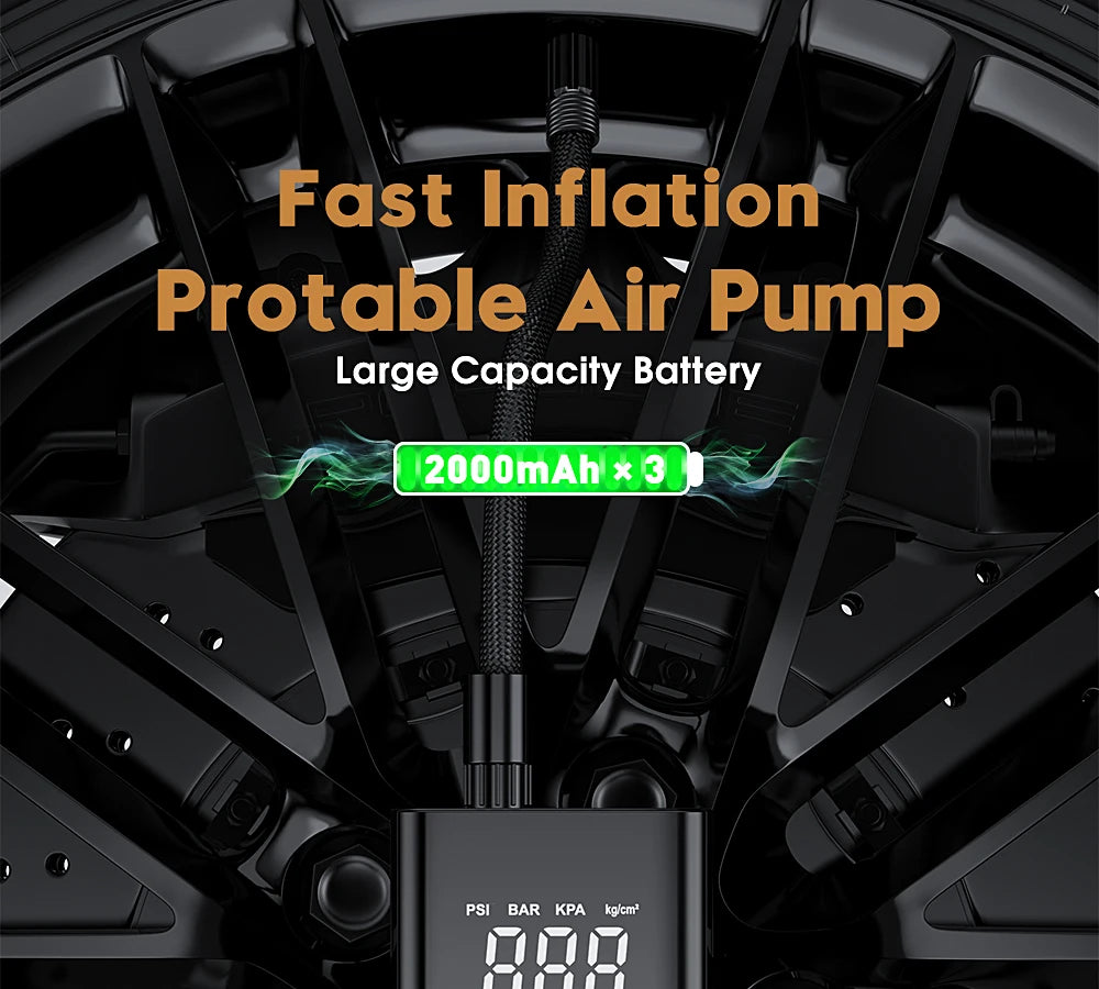 Car Air Compressor Electric Tyre Inflator Pump For CAR With LED Lamp Motorcycle Bicycle Tire Portable Inflatable Pump Air Pump