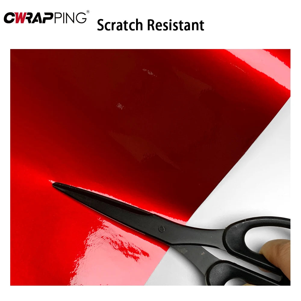 Glossy Red Vinyl Wrap Car Stickers Bubble Free Auto Wrapping Film Color Change Vinyl Decals Car Color Change Films Accessories