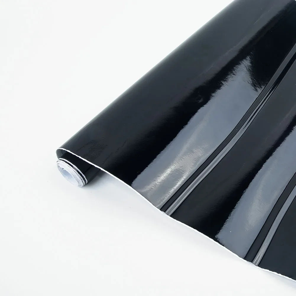 VERYUS 1 Roll 30*152cm Black Glossy Vinyl Film Gloss Glossy Car Wrap Foil Sticker With Air Bubble Free Motorcycle Car Wrapping