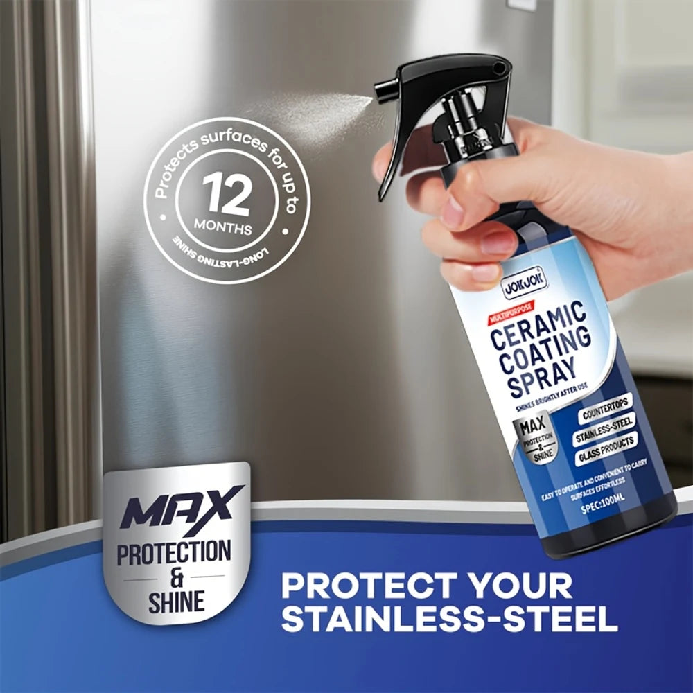 Home Ceramic Coating for Stainless Steel - Shine, Seal & Protect Kitchen & Bath Surfaces - High Shine - Prevents Fingerprints on