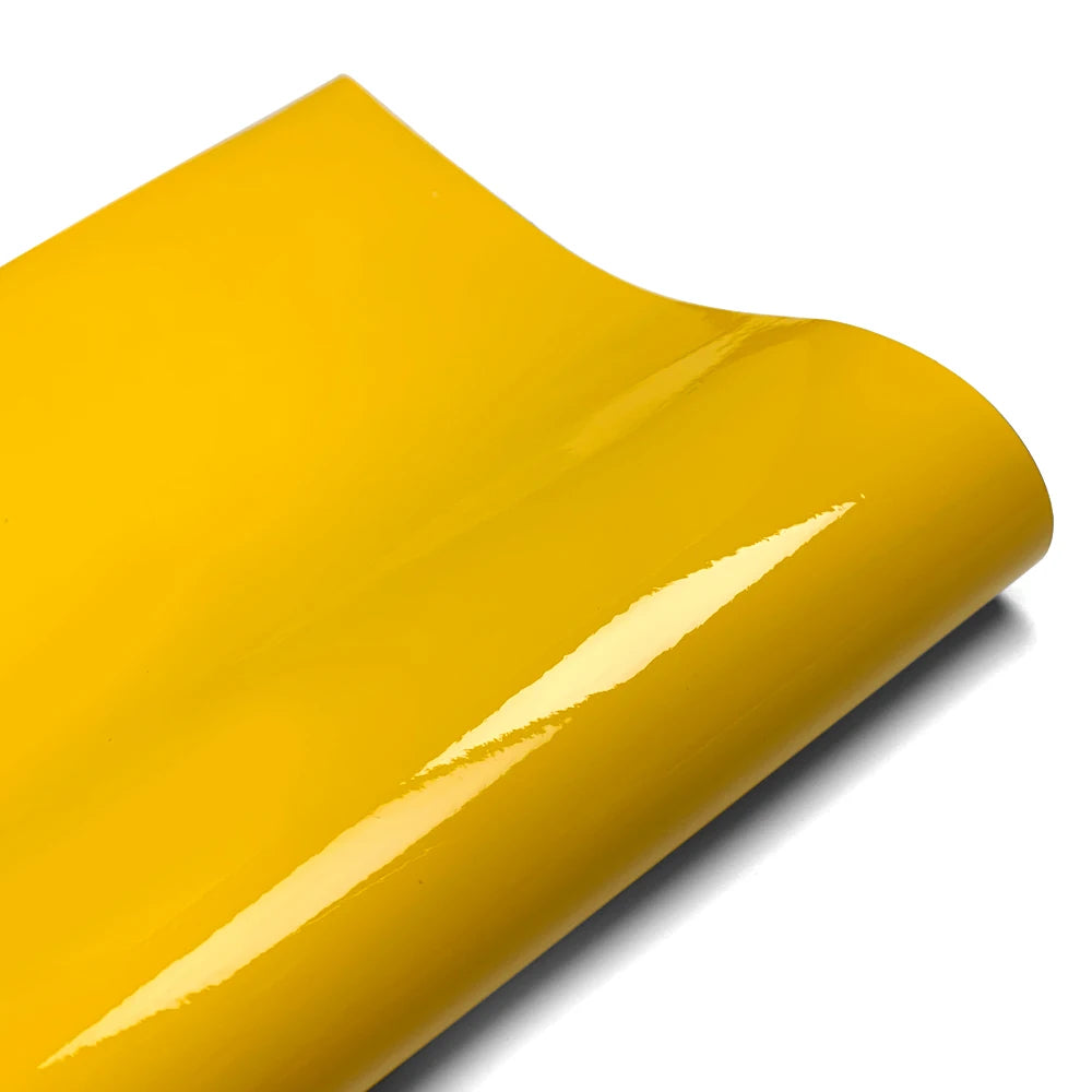 Glossy Yellow Car Stickers Vinyl Wrap Waterproof Vinyl Auto Tuning Film Air Release Decoration Covering Film for Car Accessories
