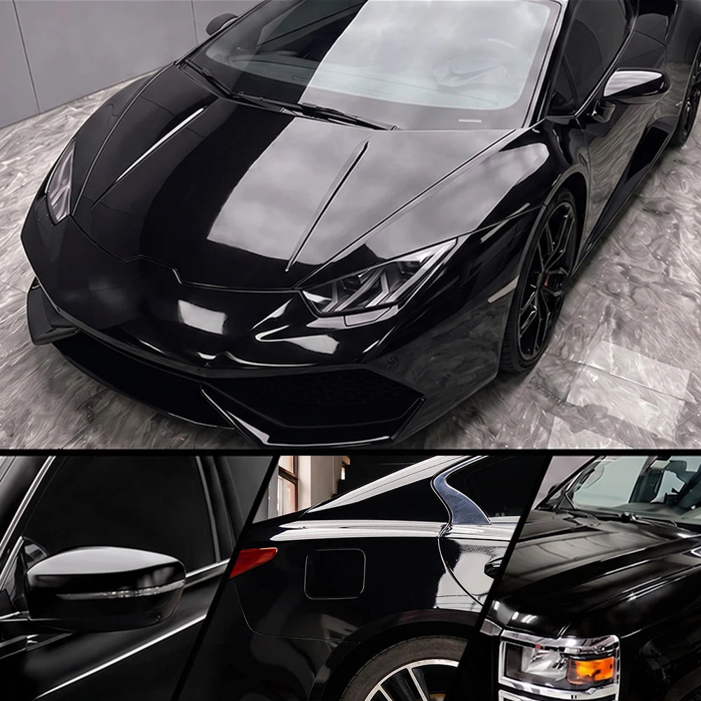 Glossy Black Car Wrapping Vinyl Wrap Film Sticker Roll Bubble Free Air Release Vehicle Motocycle Decal Auto Tuning Accessories