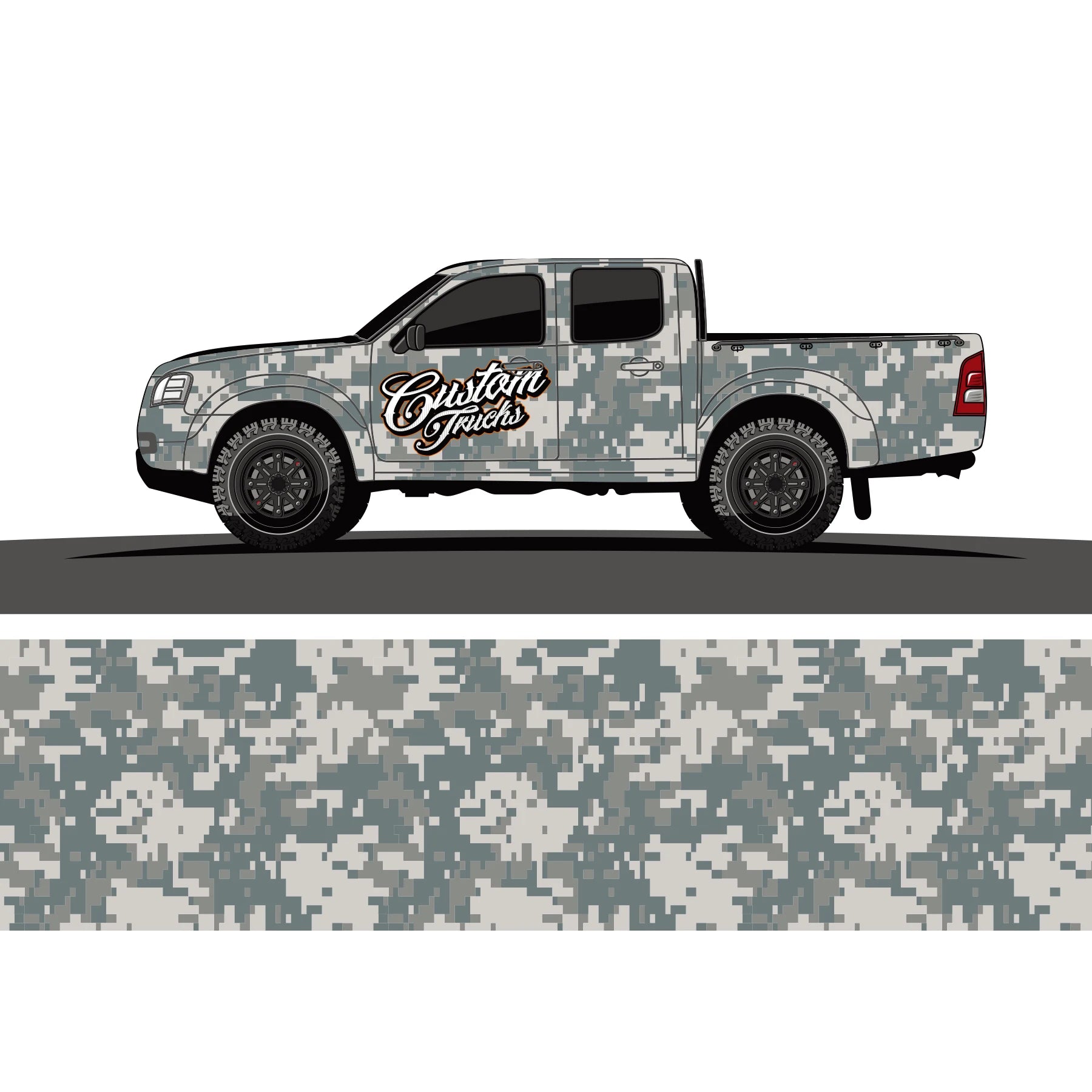 Pickup Grid Sticker Car Full Wrap Sticker Car Decal Decorative Cut Body Racing Graphic Decal Vinyl Wrap Modern Design Width 60cm