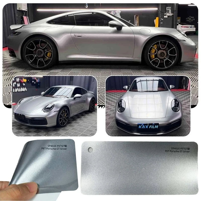 Sub-gray Color Changing Vinyl Wrap 1.52x17m, PET Self Adhesive Car Film, Satin Air Bubble Free Auto Wrap