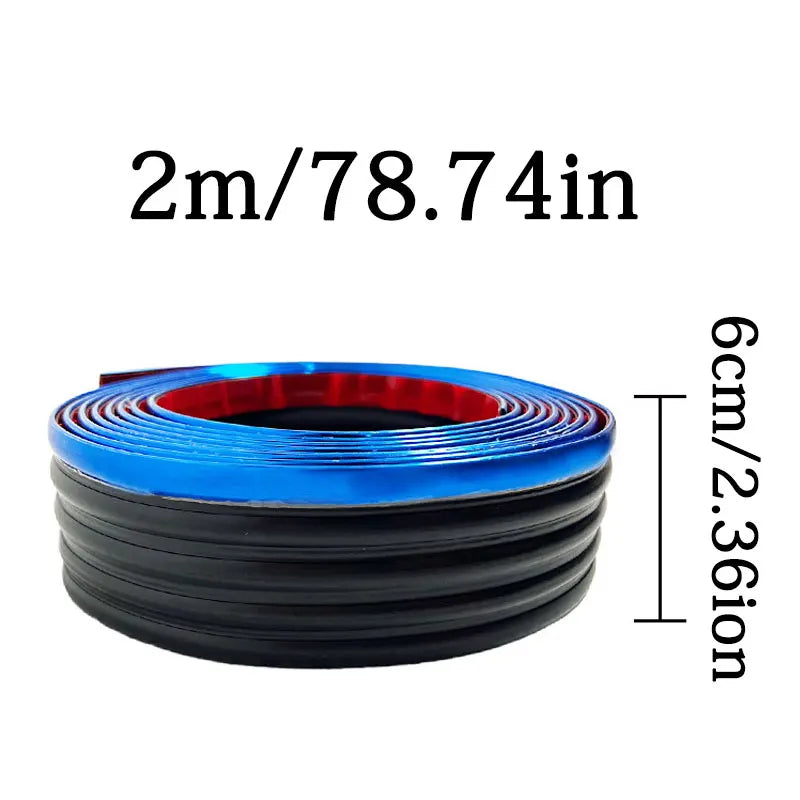 Car Side Skirt Anti-Collision Strip, Universal Red/Blue Edge, Body Modification, Lower Beam Skirt Protection Against Scratches