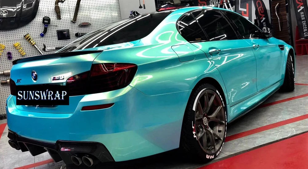 Super Glossy Coral Light Blue Shift Vinyl Wrap Film Vehicle Car Wrapping  5x59ft/roll