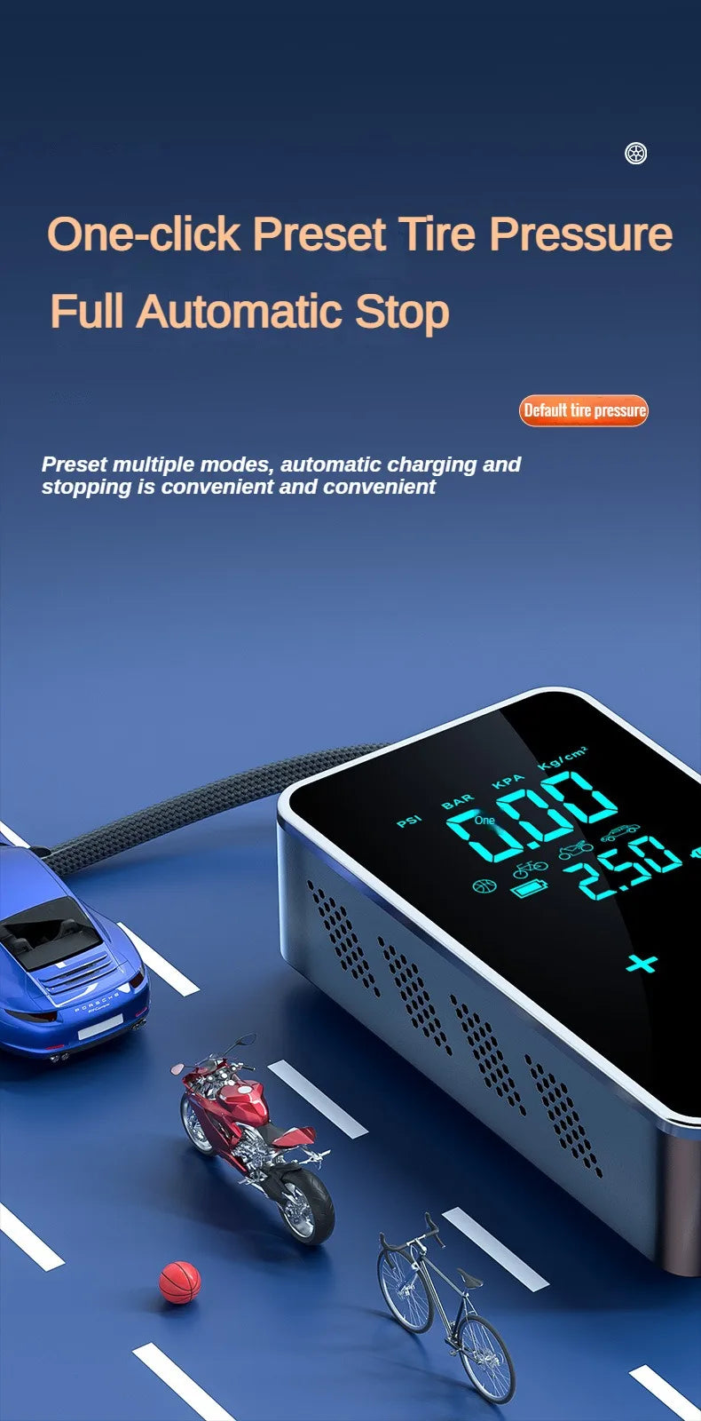 Air Compressor Air Pump For Car Portable Tyre Inflator Electric Motorcycle Pump Air Compressor For Car Motorcycles Bicycles