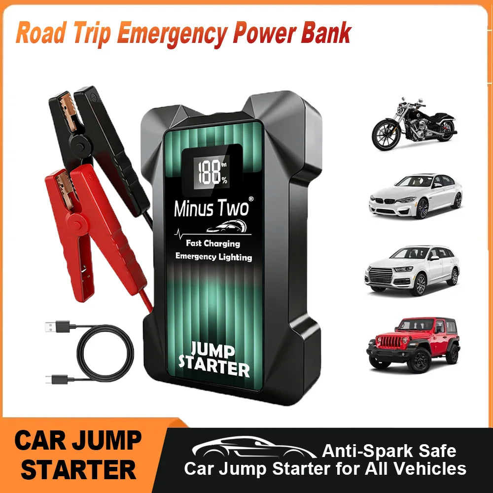 Car Jump Starter Battery Power Bank Portable Emergency Starter Booster 12V Auto Starting Device for Petrol Vehicle Start