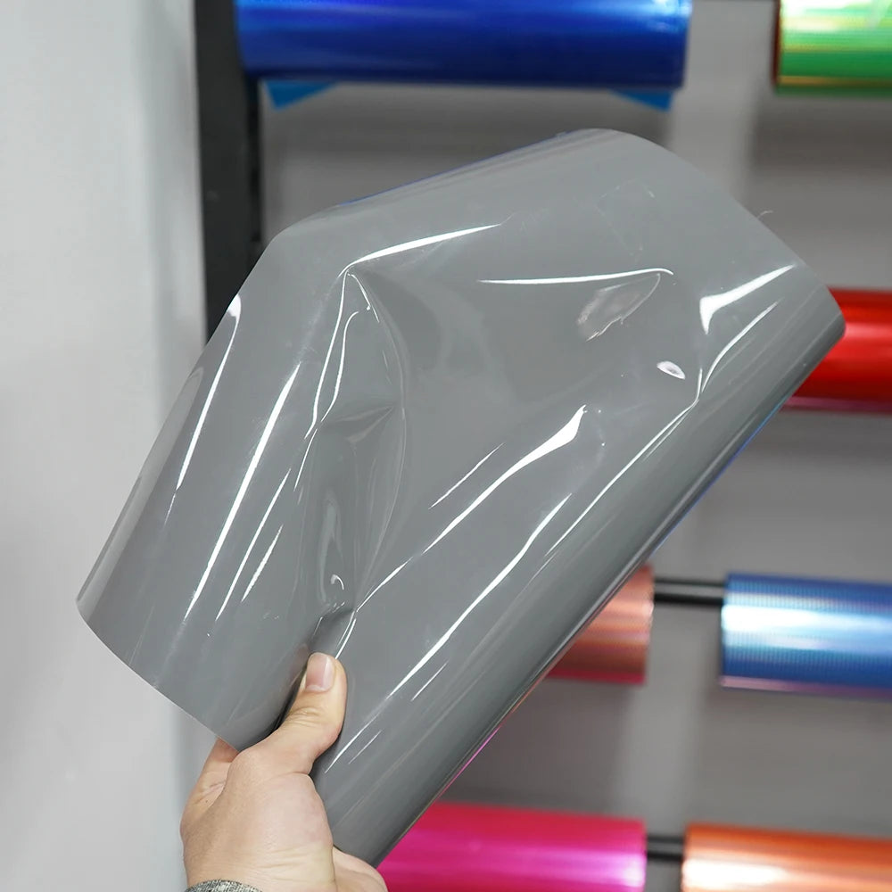 Premium Gloss Nardo Grey Vinyl Wrap Film Roll Bubble Free Air Release Self Adhesive Motorbike Car Wrapping Decals
