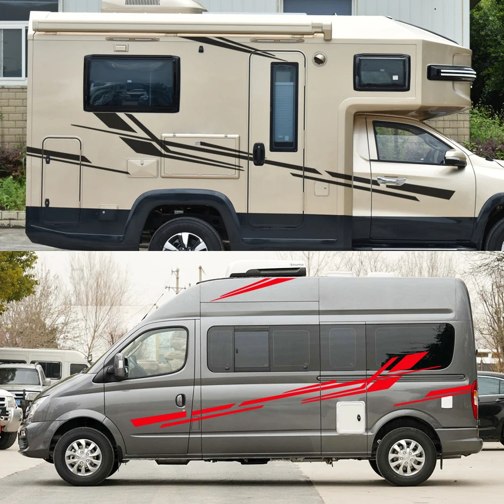 Motorhome Stripes Vinyl Stickers Graphics Car Decoration Decals For Camper Van Horsebox Caravan RV Auto Tuning Accessories