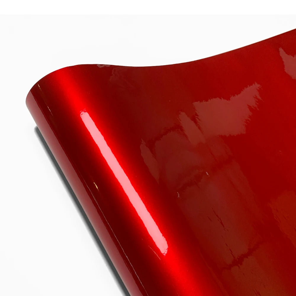 Glossy Red Vinyl Wrap Car Stickers Bubble Free Auto Wrapping Film Color Change Vinyl Decals Car Color Change Films Accessories