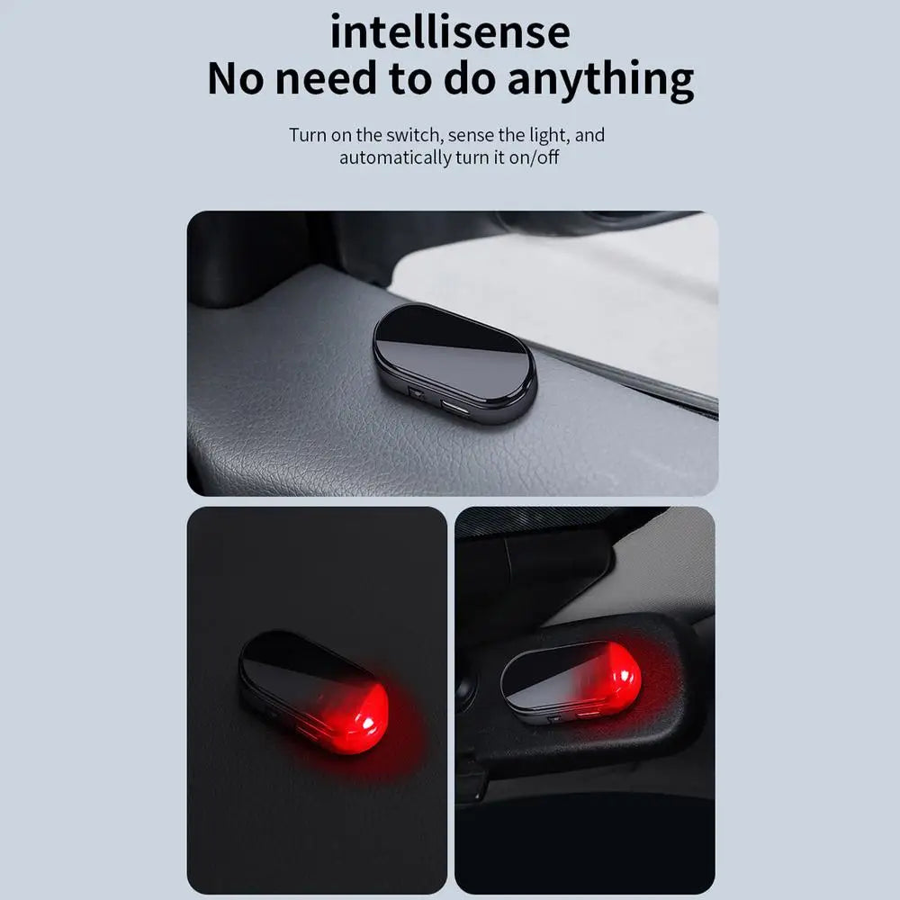 Car Fake Security Light Solar Powered simulation Alarm Anti Theft LED warning light Flashing Caution Lamp for Auto Interior Safe