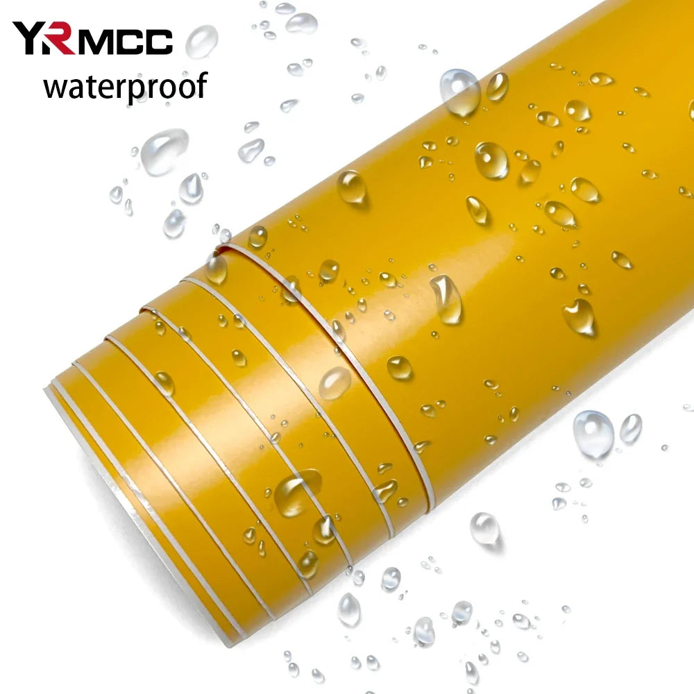 Car Vinyl Wrap Film DIY Car Stickers Yellow Matte Film Auto Body Decoration Scratch Resistant Waterproof Decal Auto Accessory