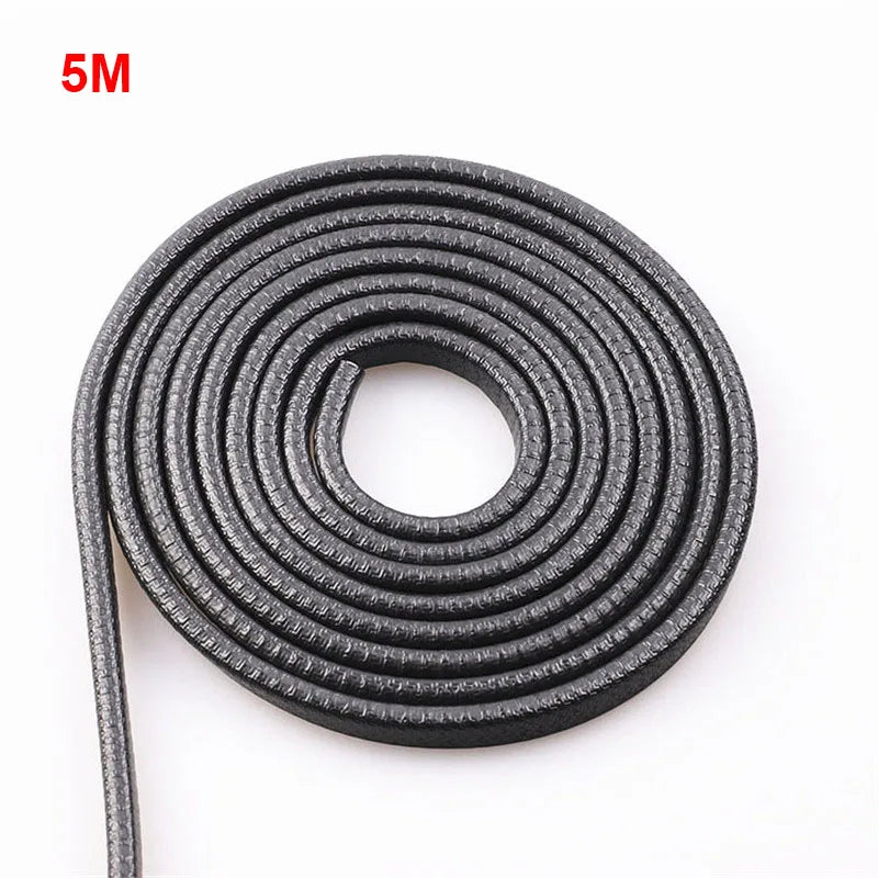 5M Car Door Anti Collision Strip with Steel Disc Bumper Trim Edge Scratch Protector Strip Sealing Guard Styling Car Decoration