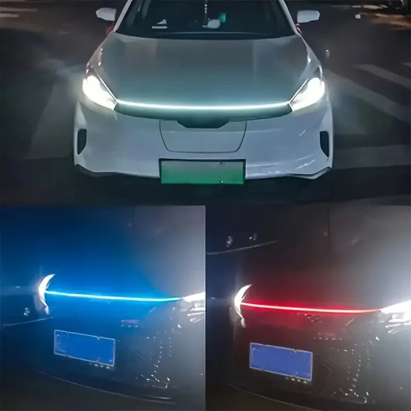 LED Daytime Running Light  Starting Car Hood  Door Decorative Lights DRL Auto Engine Hood Guide Decorative Ambient Lamp 12V
