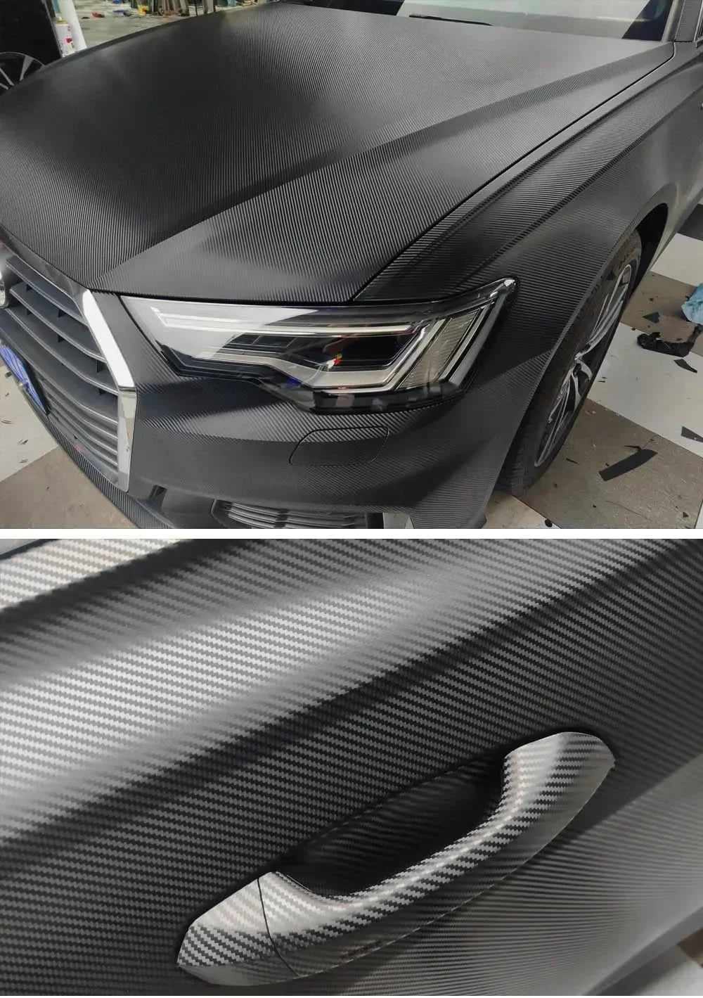 Carbon Fiber Vinyl Wrap 150X300CM Car Styling Wrapping Sheet Roll Film for DIY Automobiles Roof Hood Customizable Car Sticker