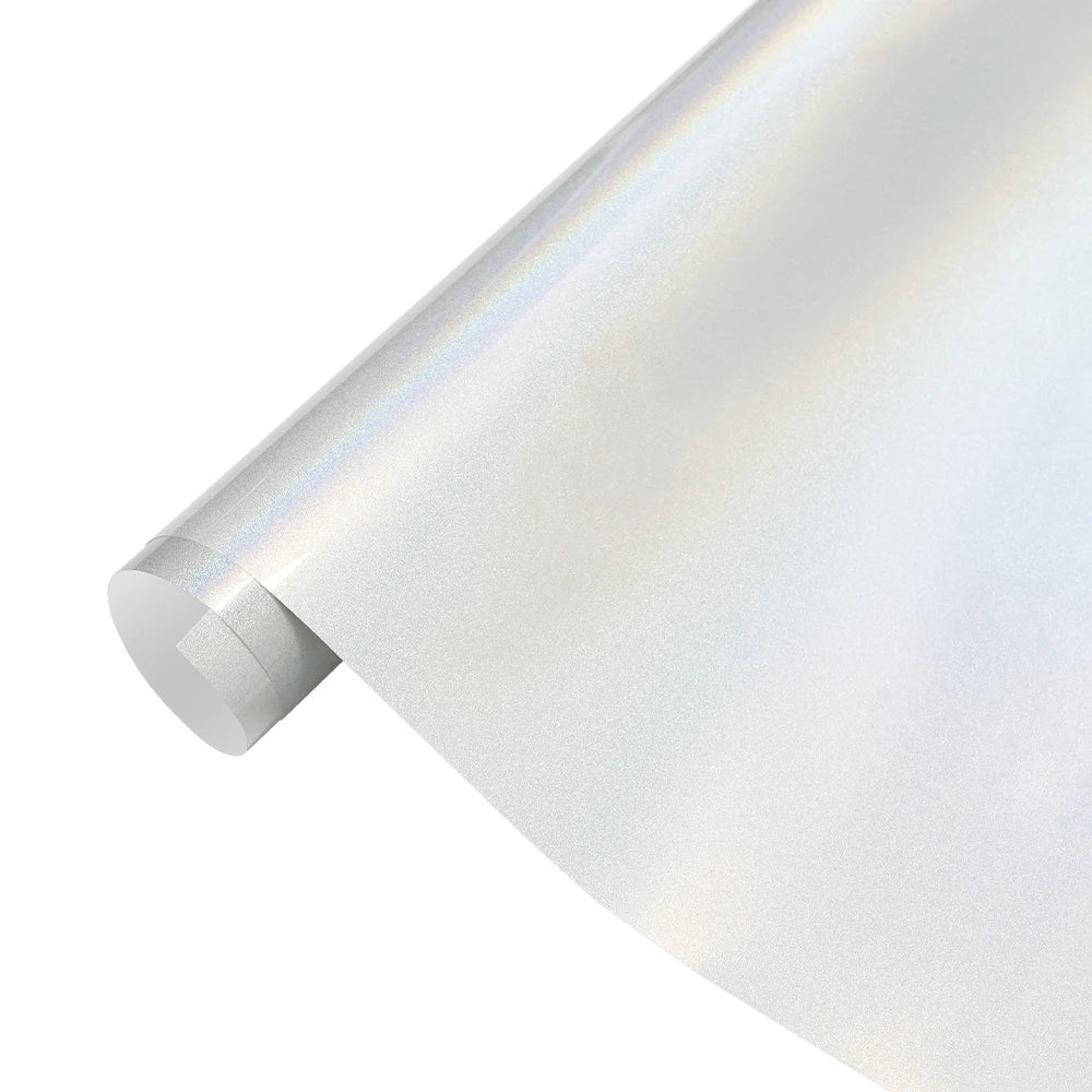 Highest Quality Glossy Rainbow Laser 5D Iridecence Laser White Vinyl Wrap Car Wrapping Film for Car Motorcycle Decor Accessories
