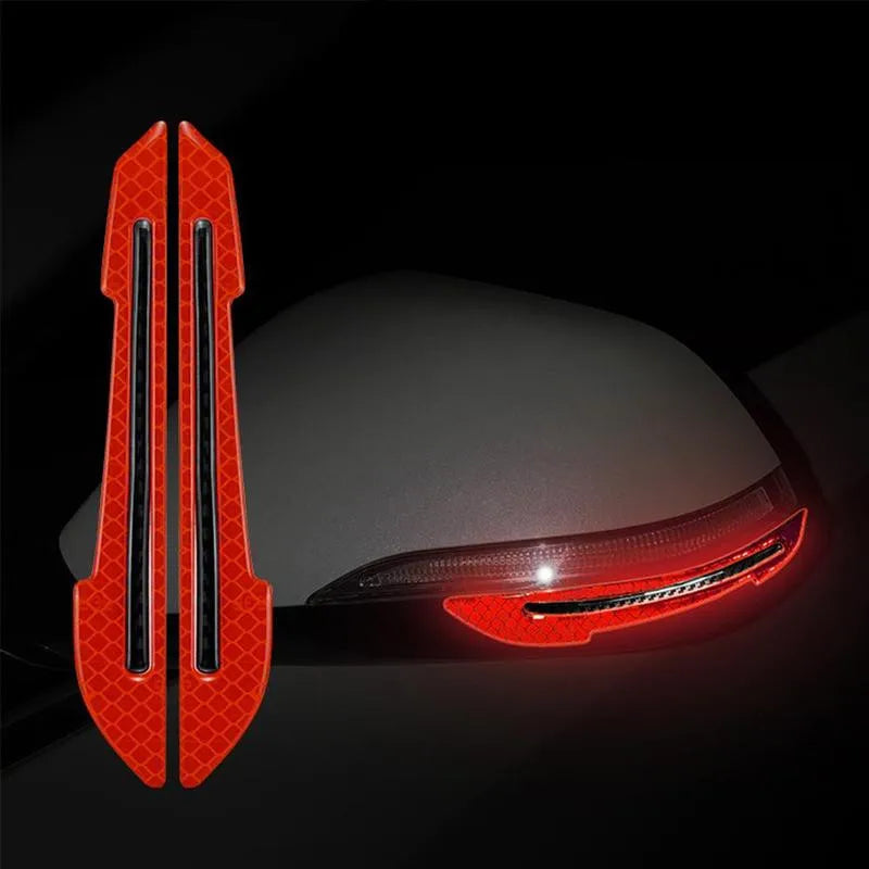 Car Wheel Hub Reflective Stripes Door Handle Safety Warning Sticker Car Rear Warning Tape Automobile Sticker Exterior Accessorie