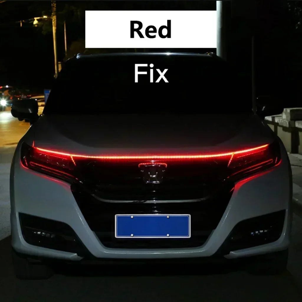 LED Car Hood Decorative Lights Daytime Running Light Steady on Starting DRL Auto Engine Guide Decorative Ambient Lamp 12V