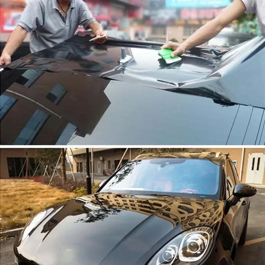 VERYUS 1 Roll 30*152cm Black Glossy Vinyl Film Gloss Glossy Car Wrap Foil Sticker With Air Bubble Free Motorcycle Car Wrapping