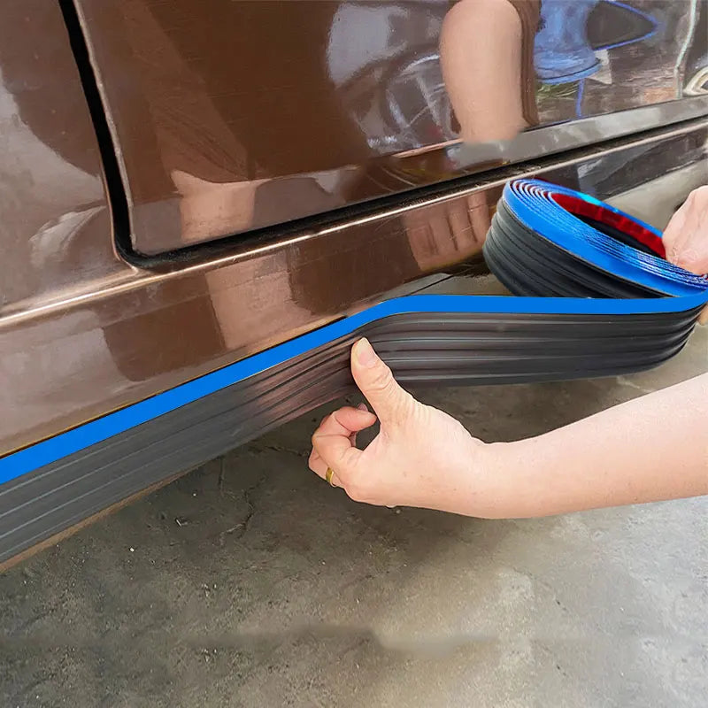 Car Side Skirt Anti-Collision Strip, Universal Red/Blue Edge, Body Modification, Lower Beam Skirt Protection Against Scratches