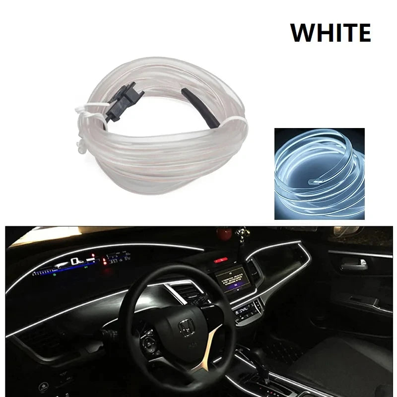 Car Interior Atmosphere Light Strip 5M EL Wiring Decorative Lamp For Auto DIY Flexible Ambient Light USB Party Atmosphere Diode