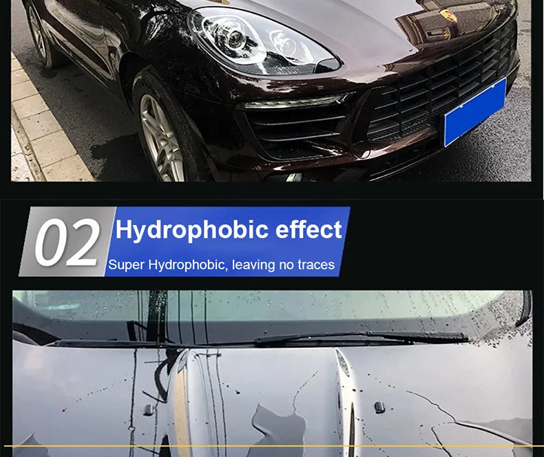 3pcs Ceramic Coating For Cars Paint Care 9H Plus Long-Lasting High Gloss Nano Ceramic Anti-scratch Polish Kit Car Detailing