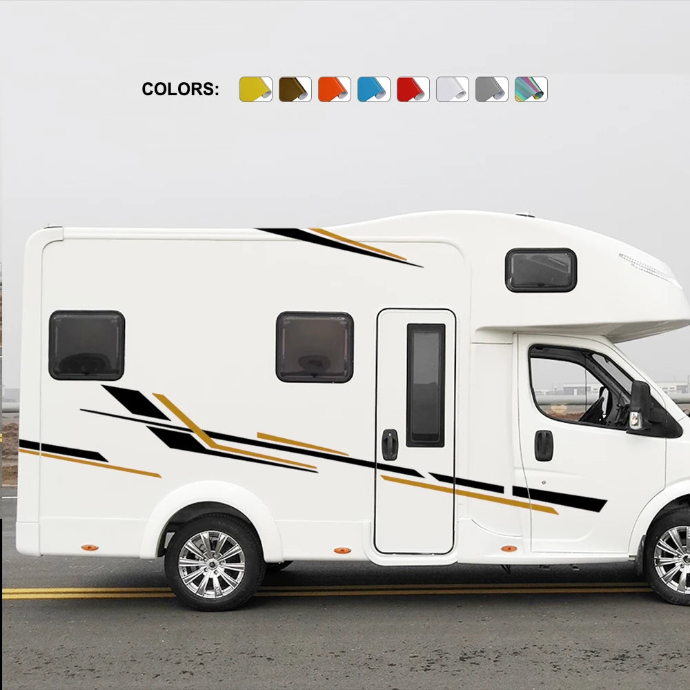 Motorhome Stripes Vinyl Stickers Graphics Car Decoration Decals For Camper Van Horsebox Caravan RV Auto Tuning Accessories