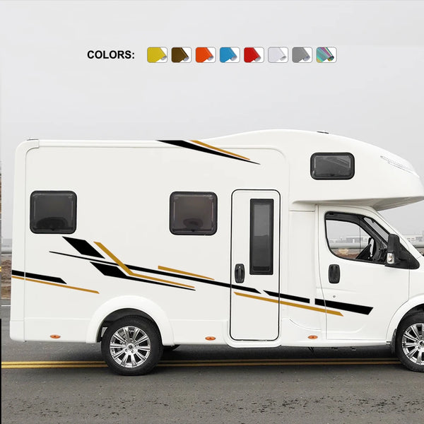 Motorhome Stripes Vinyl Stickers Graphics Car Decoration Decals For Camper Van Horsebox Caravan RV Auto Tuning Accessories
