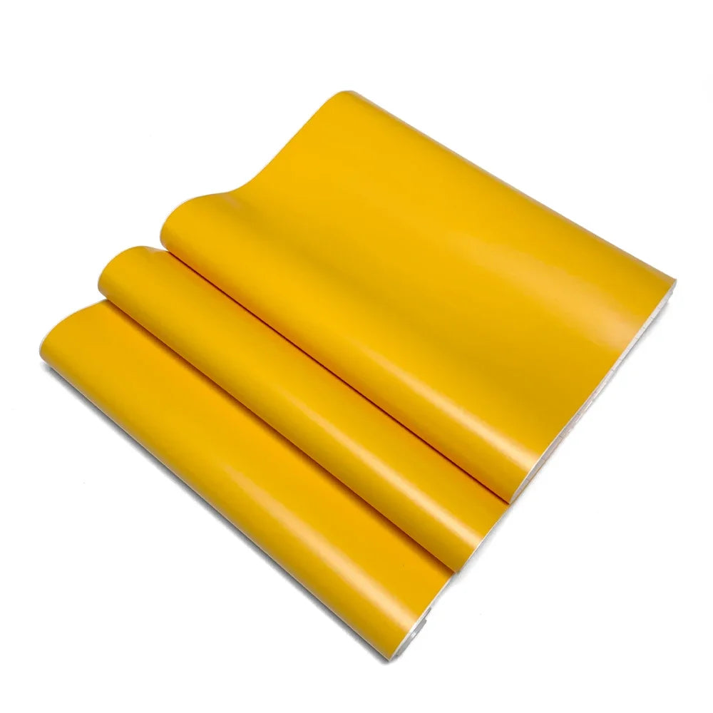 Car Vinyl Wrap Film DIY Car Stickers Yellow Matte Film Auto Body Decoration Scratch Resistant Waterproof Decal Auto Accessory