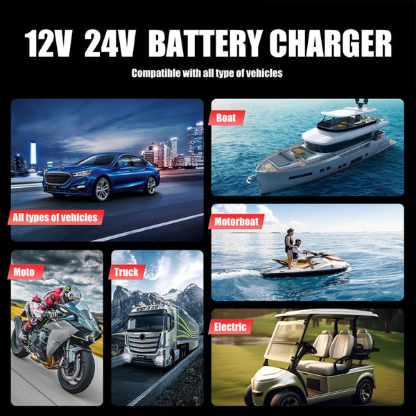 FOXSUR 25A 12V/24V Portable High-Power Car Charger (US Plug)