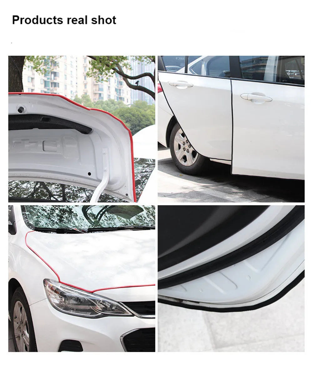 5M Car Door Anti Collision Strip with Steel Disc Bumper Trim Edge Scratch Protector Strip Sealing Guard Styling Car Decoration