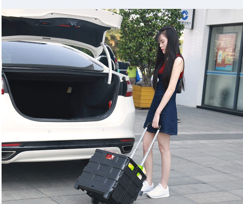 Car Trunk Organizer Storage Box with trolley handle