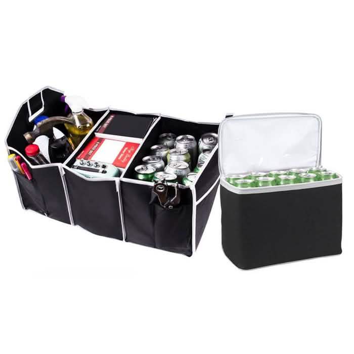 Foldable Car Trunk Organizer with Cooler in SUV trunk