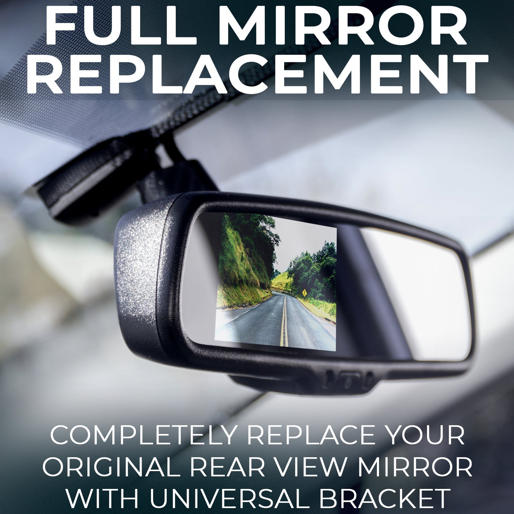 Master Tailgaters 10.5" Rear View Mirror with 4.3" LCD Screen + Compass & Temperature | Rearview Universal Fit Mount | Auto Adjusting Brightness LCD | Anti Glare | Full Original Mirror Replacement