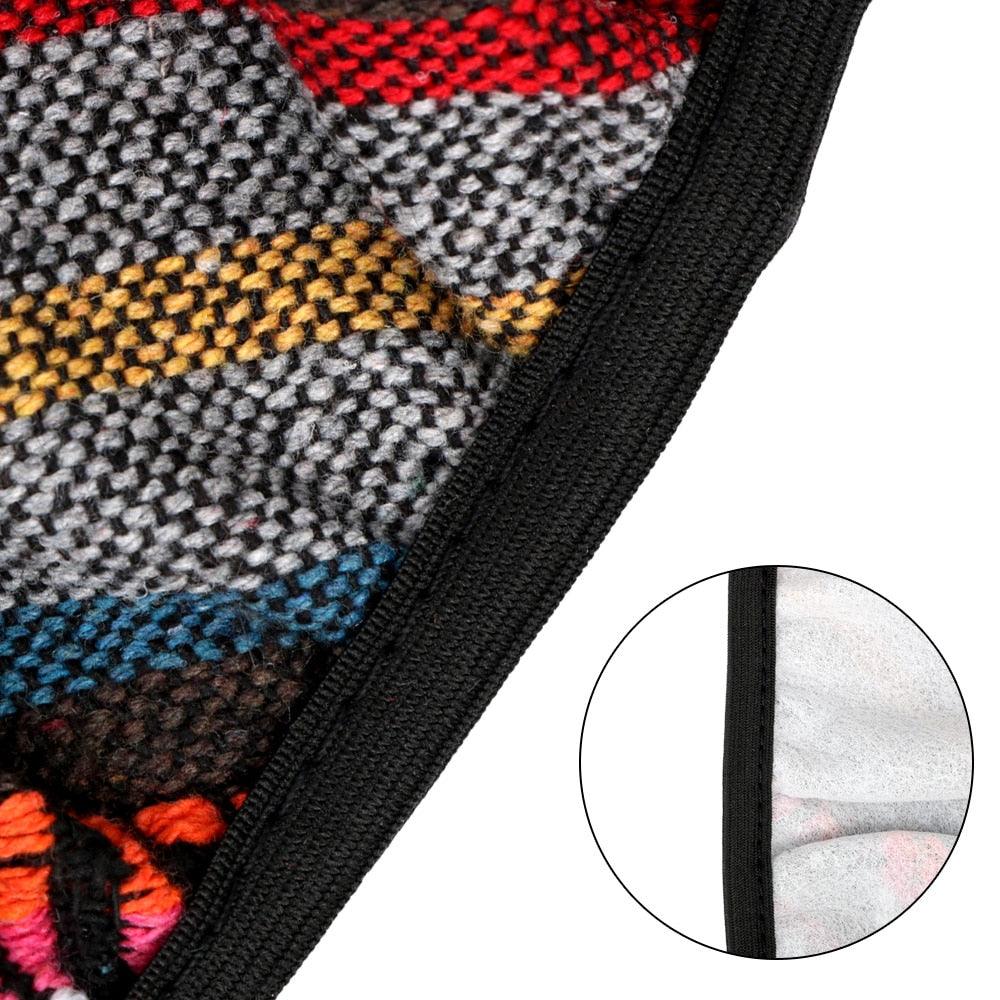 New Baja Blanket Car Steering Wheel Cover Linen Universal Elastic Flax Stripe Cool Interior Car Steering Wheel Cover Ethnic Style Car Accessories Steering Wheel Covers with Cloth for Women Breathable Anti Skid Better Grips Steering Wheel Cover Women