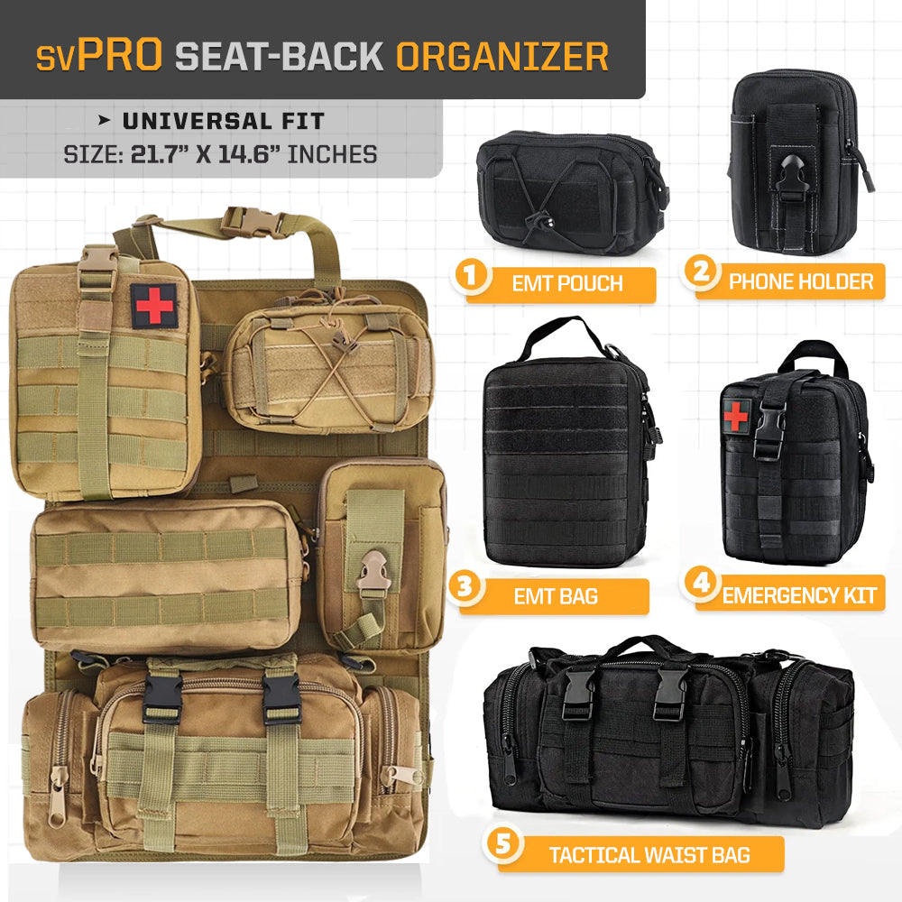 Tactical MOLLE Seat Organizer Full Set | Storage
